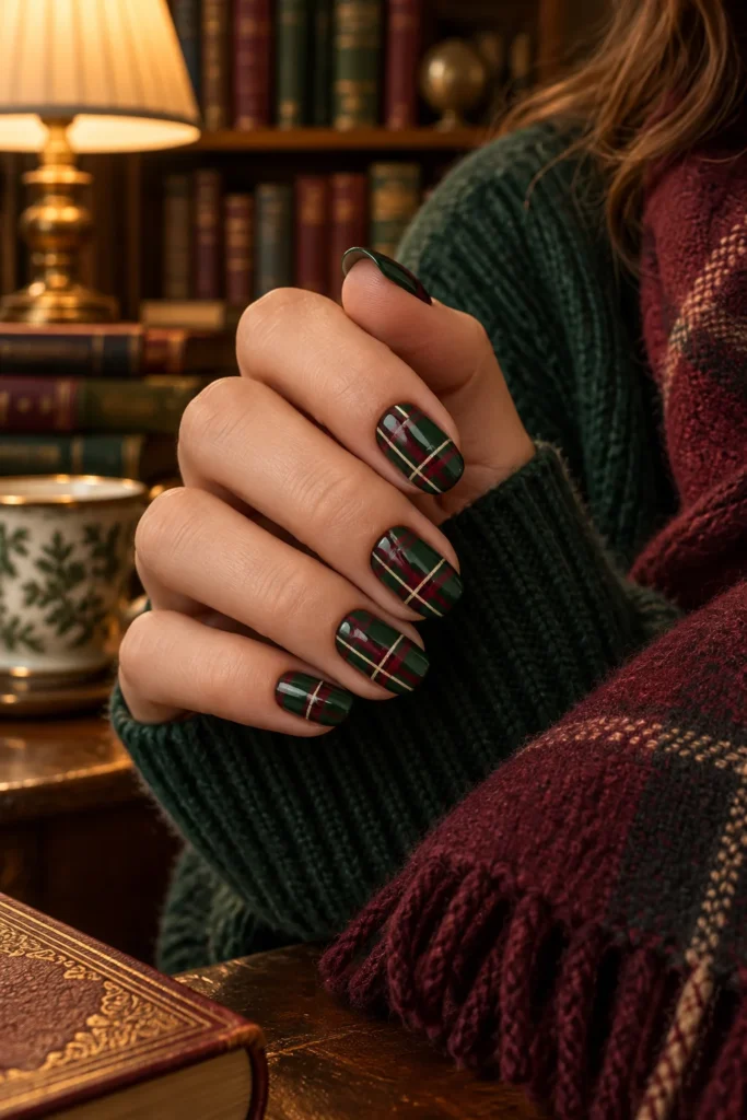 12. Forest Green and Burgundy Plaid