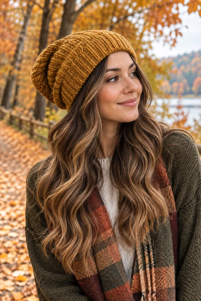 25. Slouchy Beanie With Loose Waves