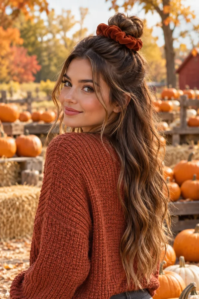 22. Half Up Half Down Top Knot