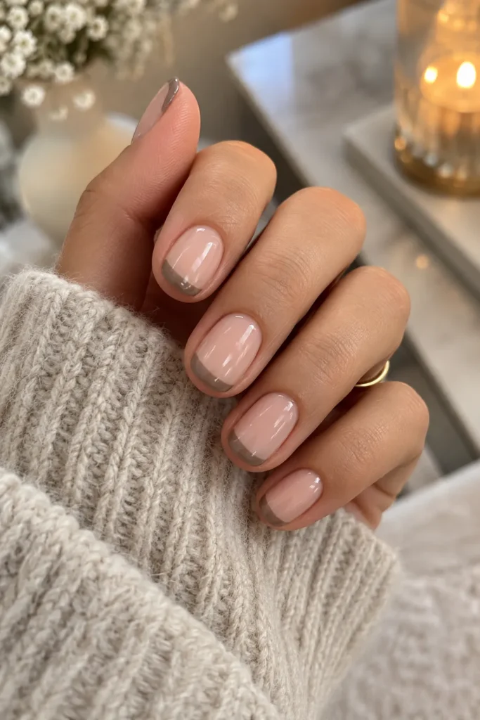 19. Taupe French Tip Twist