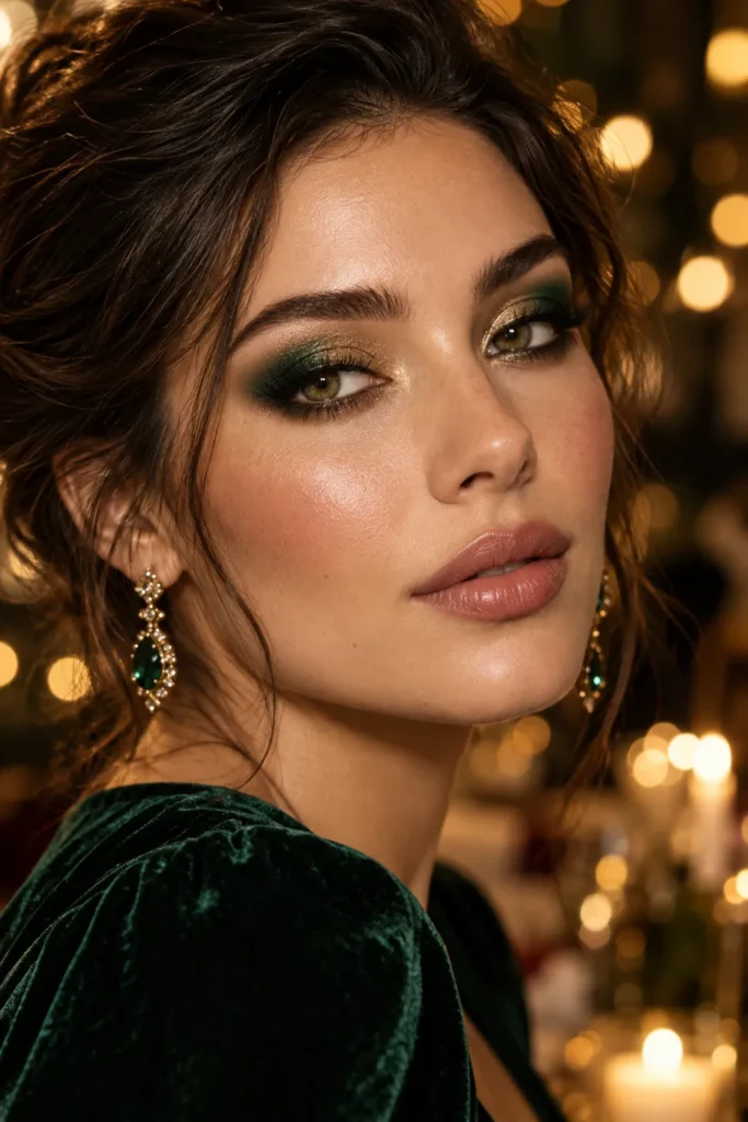 29. Deep Emerald Velvet for Winter Parties