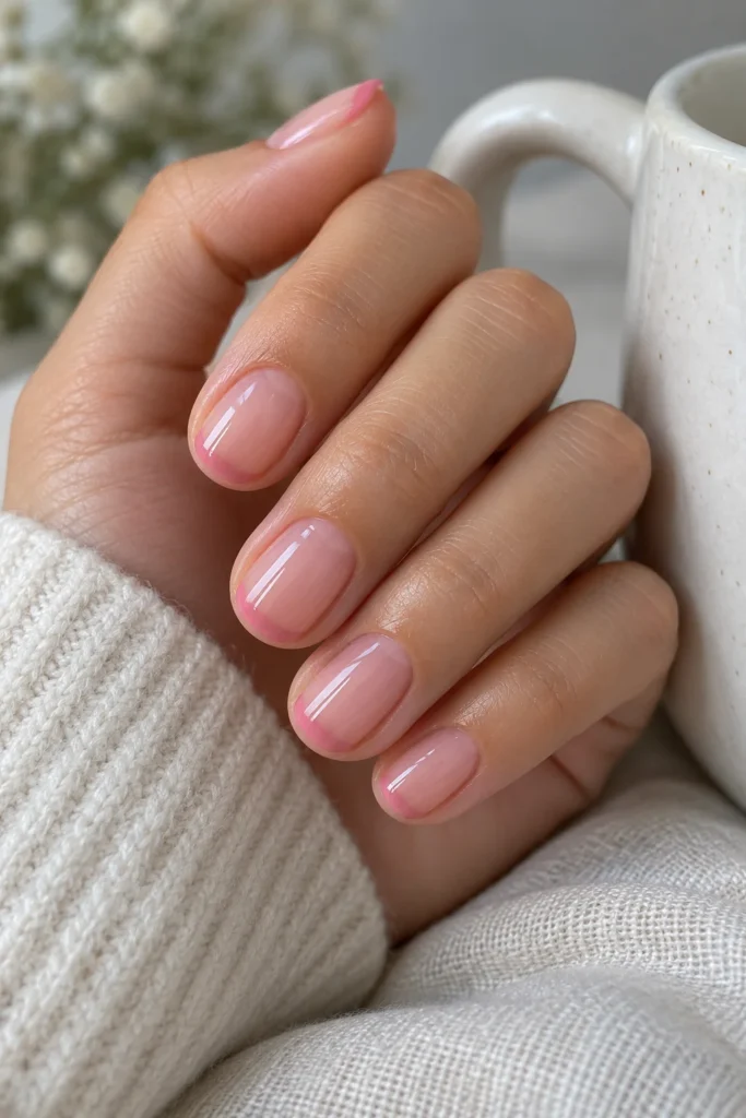 1. The Starter Look on a Bare Nail Jelly French Nails
