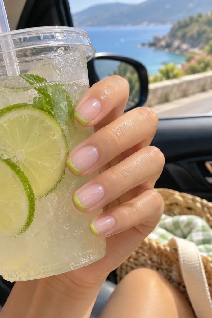 14. Lime Green Tips Like Fresh Mint
