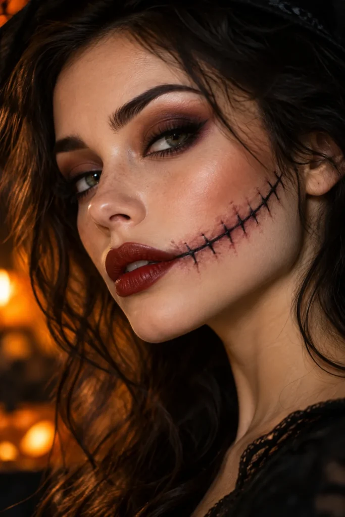 13. Drawn Stitches on the Cheek